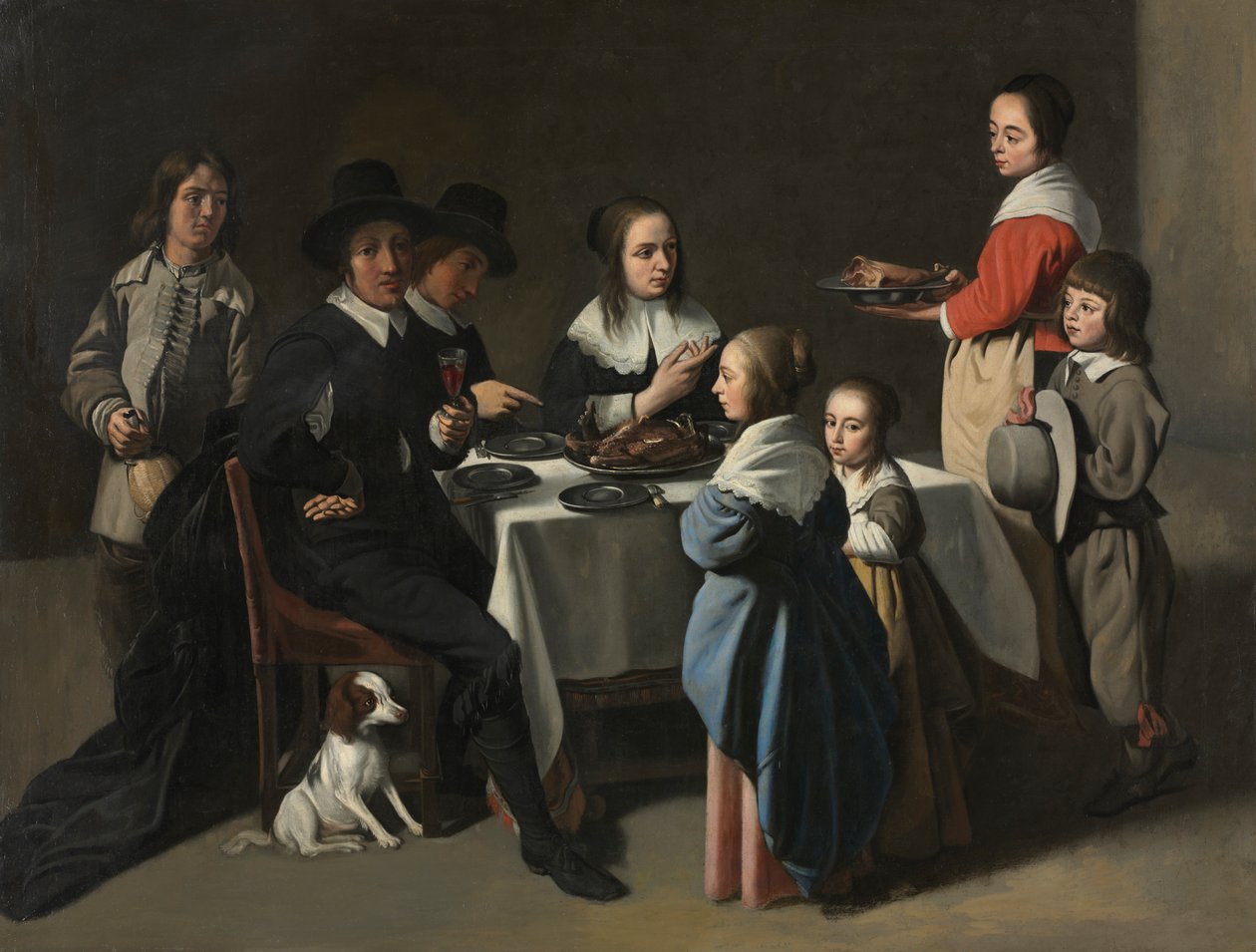 Rodinné jídlo, c. 1645-55 nebo později. od Le Nain family