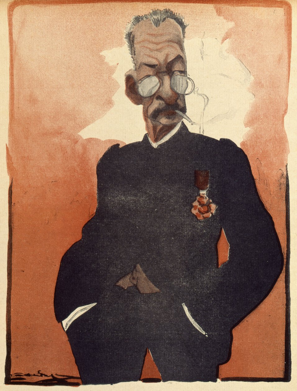 Generál Andre, francouzský ministr války, karikatura z „L