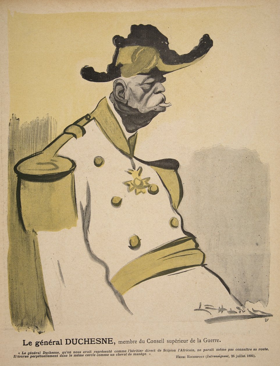 Generál Duchesne, člen válečné rady, ilustrace z 