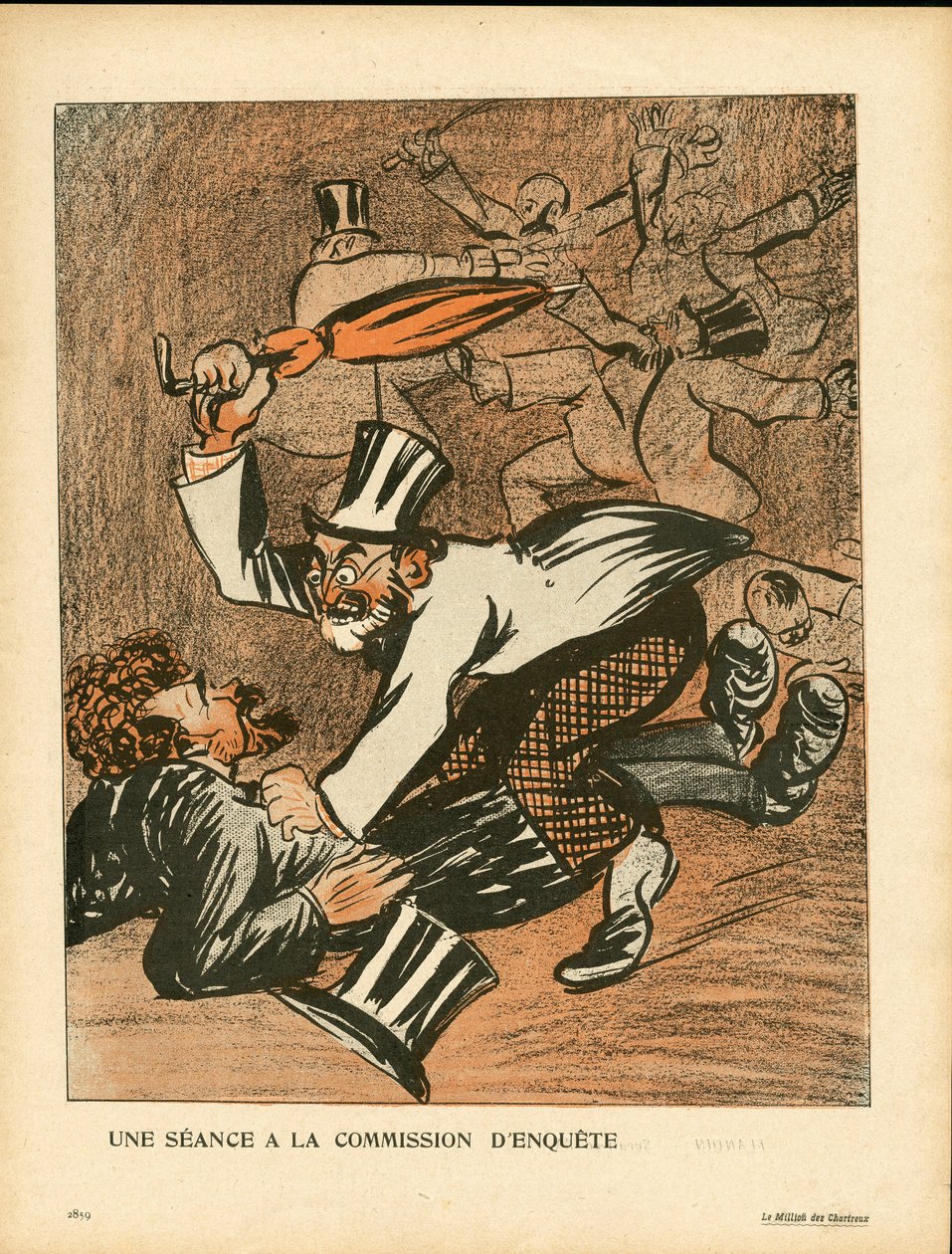 Máselný talíř“, číslo 172, satirický v barvách od Leal de Camara