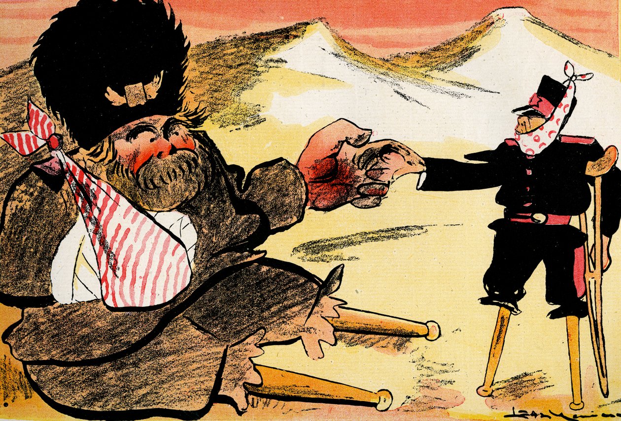 The Future Alliance - "Měli jsme začít takhle!" - Rusové a Japonsko si podávají ruce. 1904 (litho) od Leal de Camara