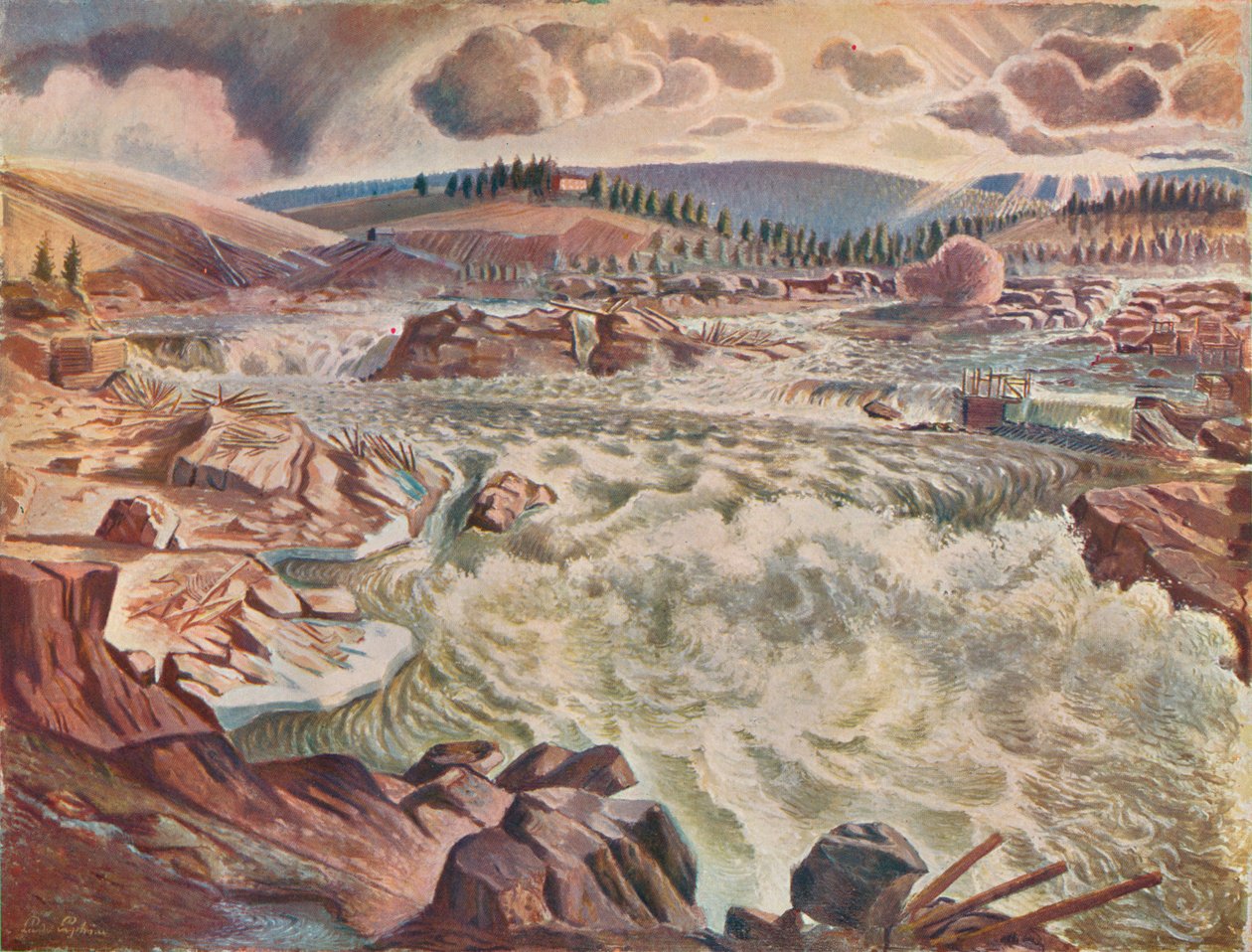 Vodopád, c1900 1935. od Leander Engstrom