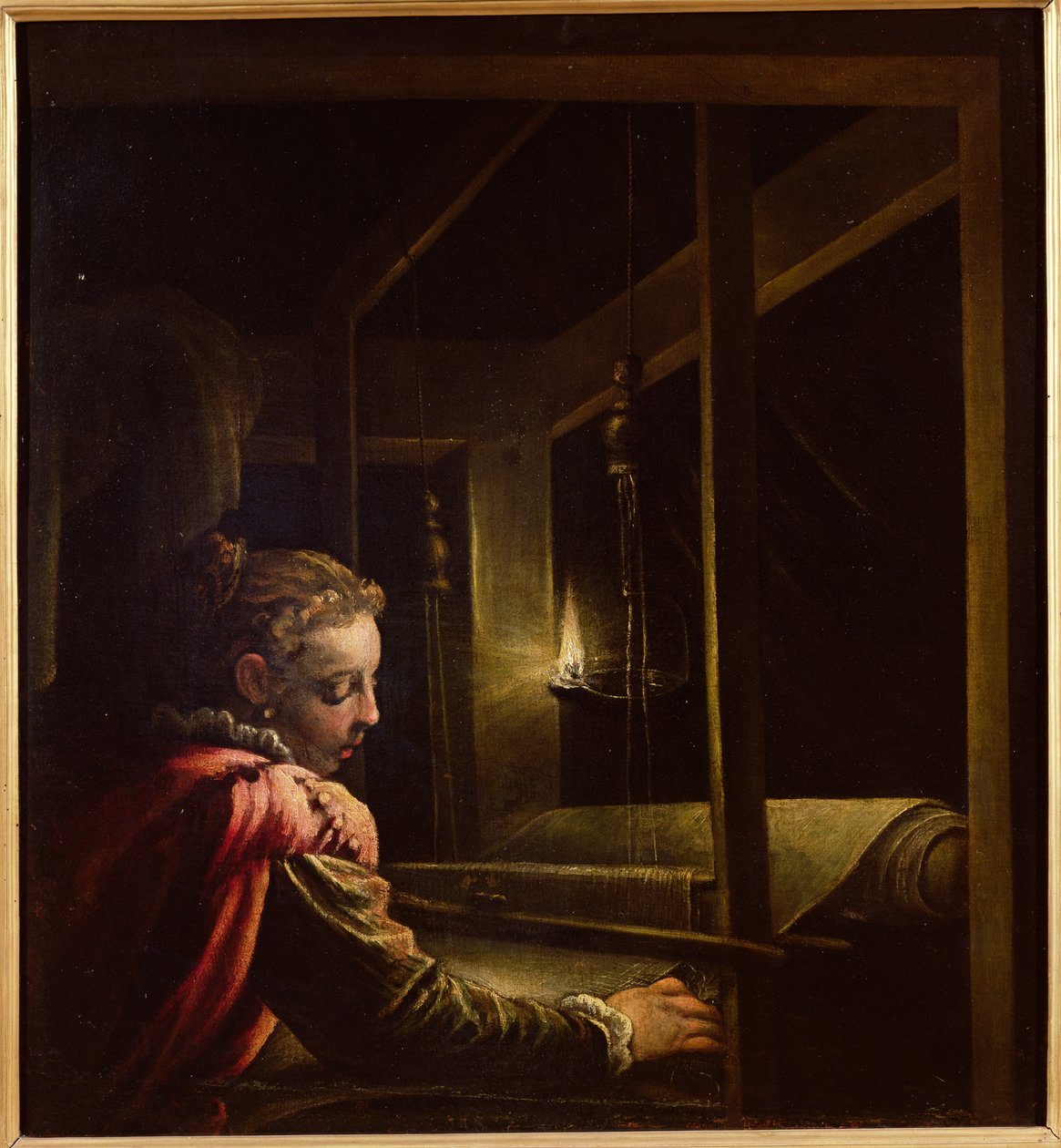 Penelope Undoing her Tapestry od Leandro da Ponte Bassano