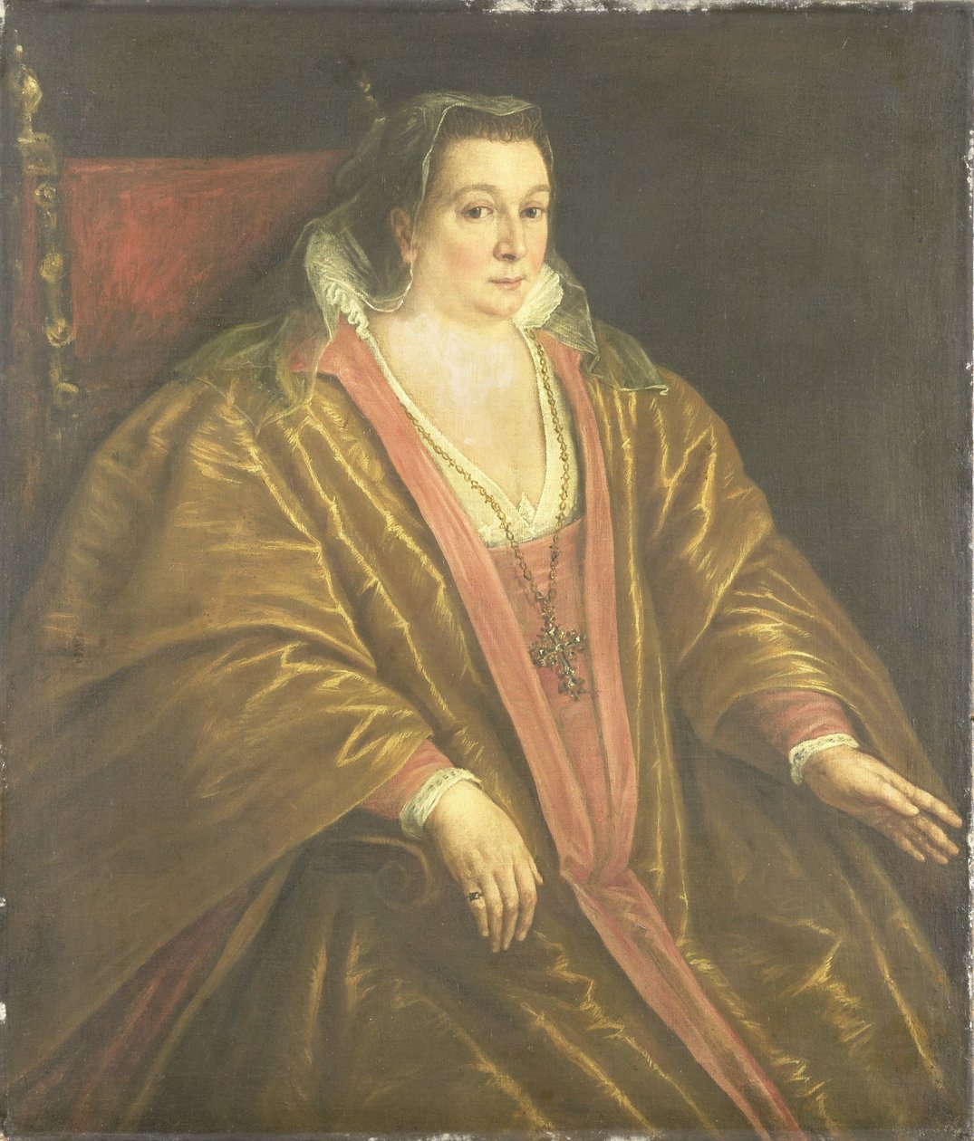 Portrét ženy, pravděpodobně Morosina Morosini, manželka Marino Grimani, dóže z Benátek od Leandro Bassano (workshop of)
