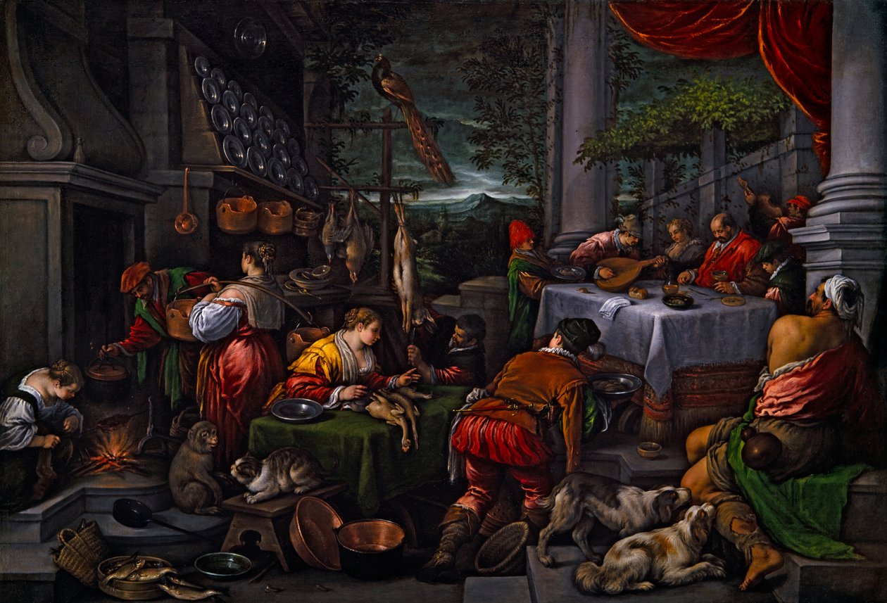 Lazar a Diviš, asi 1570 (olej na plátně) od Leandro Bassano