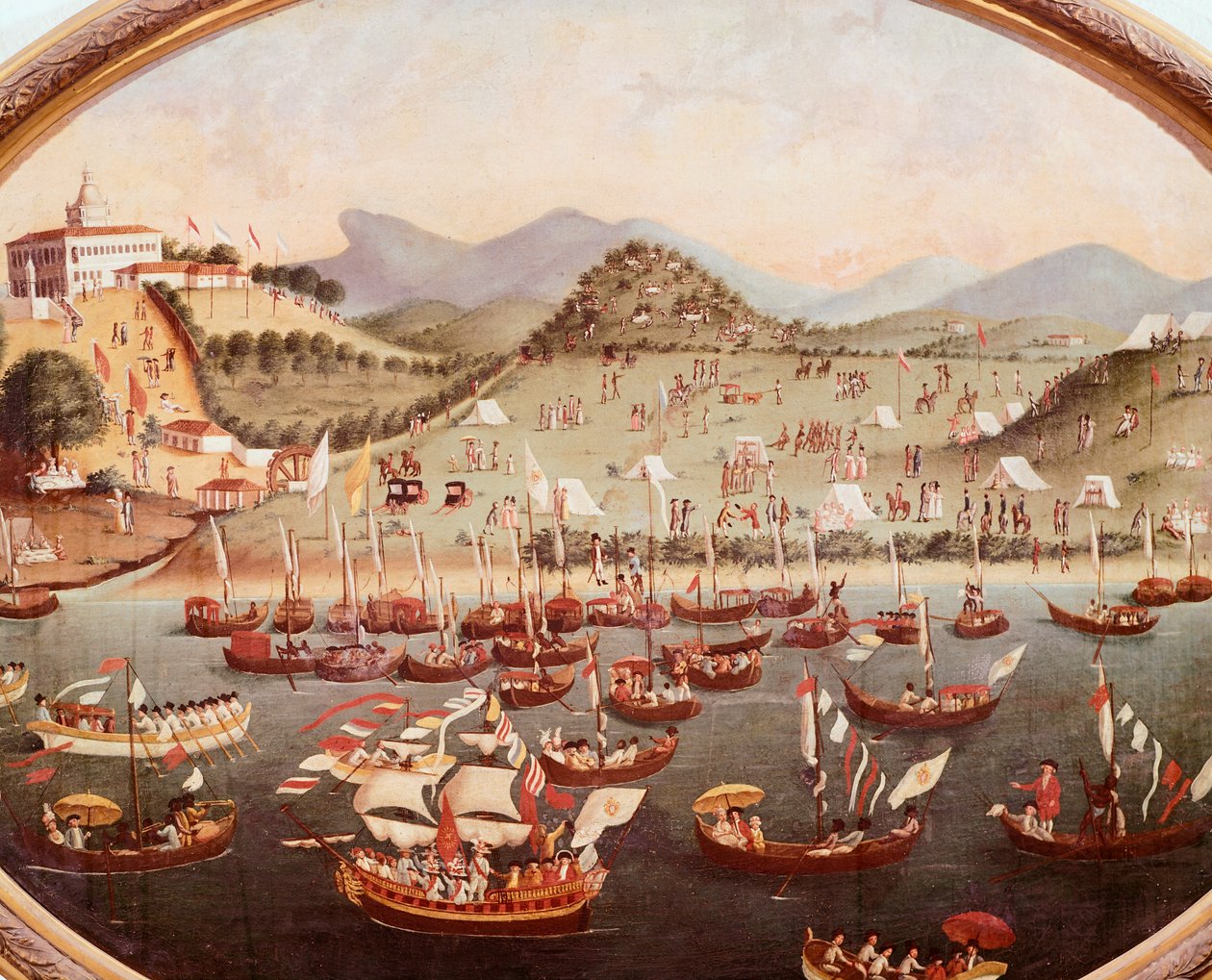 Průvod lodí na vodě před nemocnicí Lazares, Rio de Janeiro od Leandro Joaquim