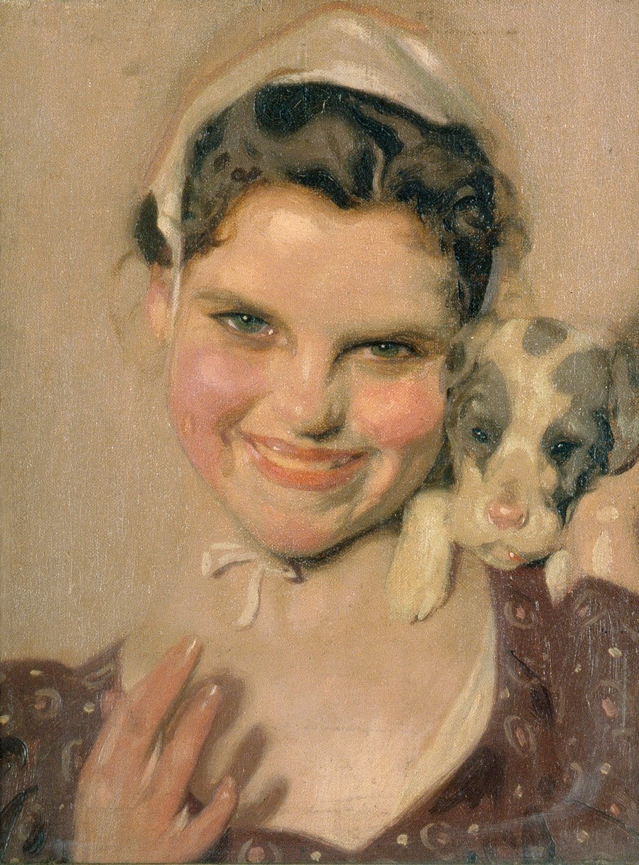 Studie k obrazu "Jeho první provinění", kolem roku 1900 (olej na plátně) od Leandro Ramon Garrido