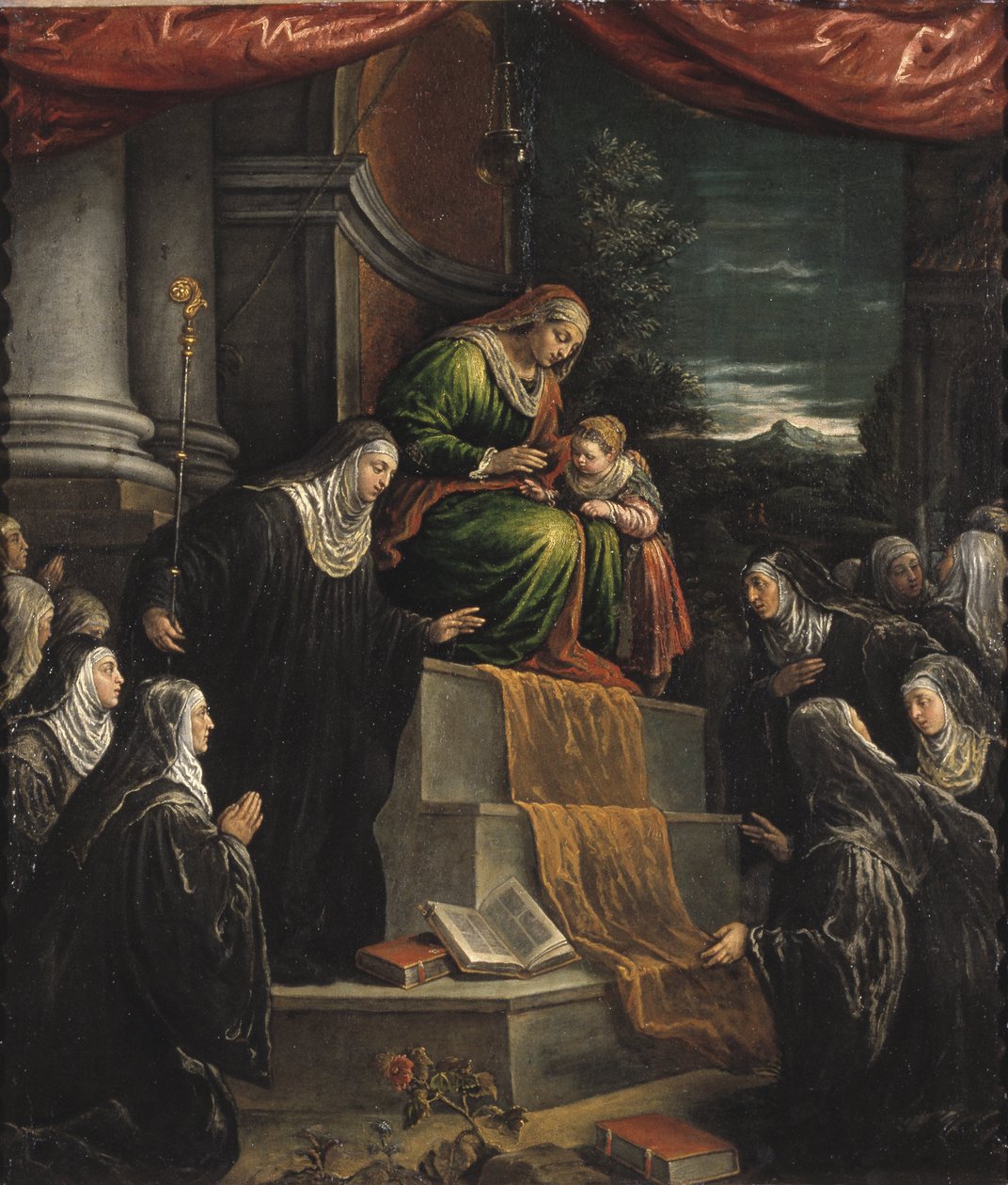 Svatá Anna a dítě Panny Marie - Svatá Anna a Marie jako dítě, od Bassano, Leandro (1557-1622). Olej na plátně. Rozměr: 117 x 99 cm. Národní muzeum Stockholm od Leandro da Ponte Bassano