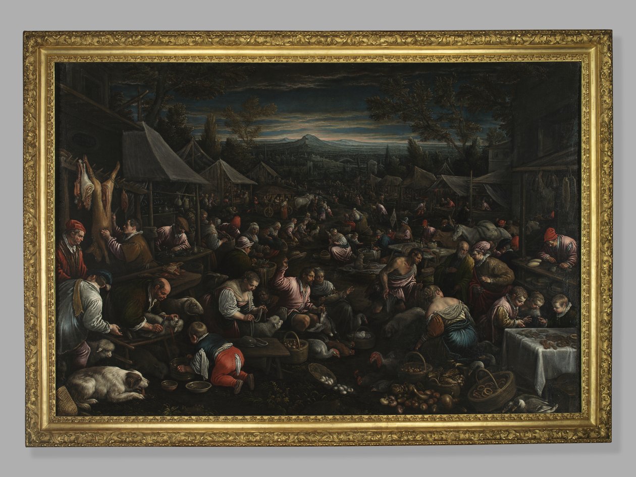 Malý trh, kolem 1580-82 od Leandro da Ponte Bassano