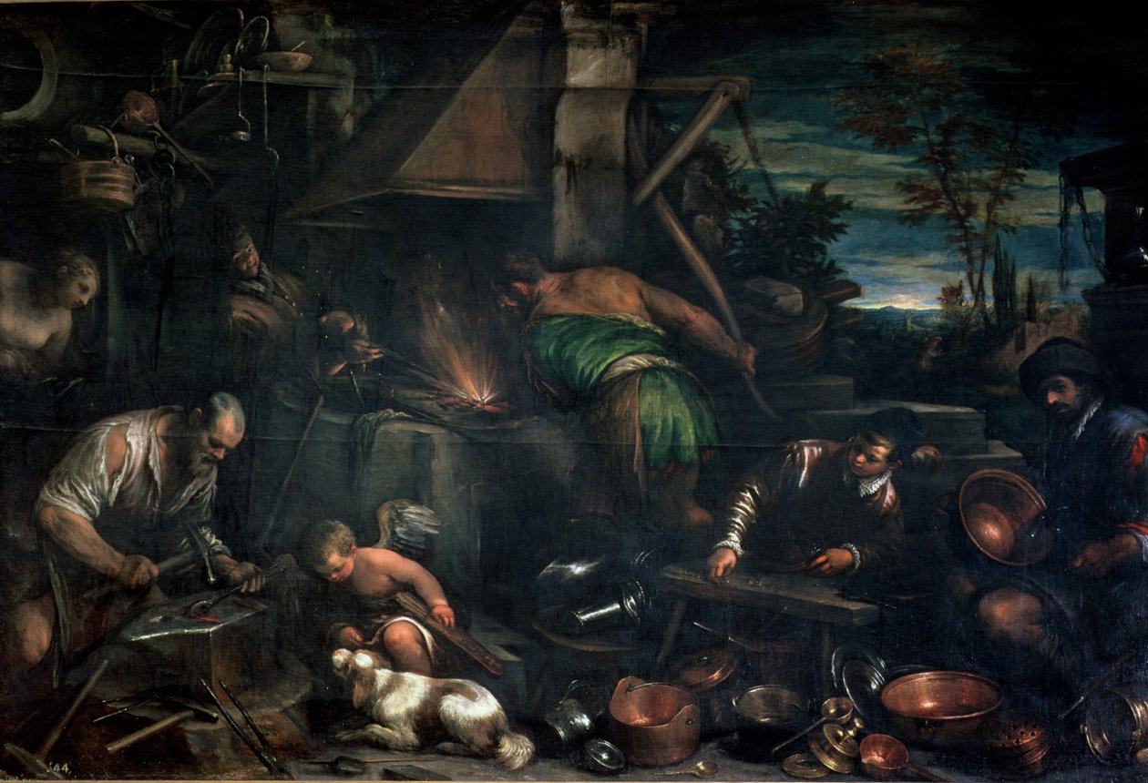 The Forge of Vulcan (olej na plátně) od Leandro da Ponte Bassano
