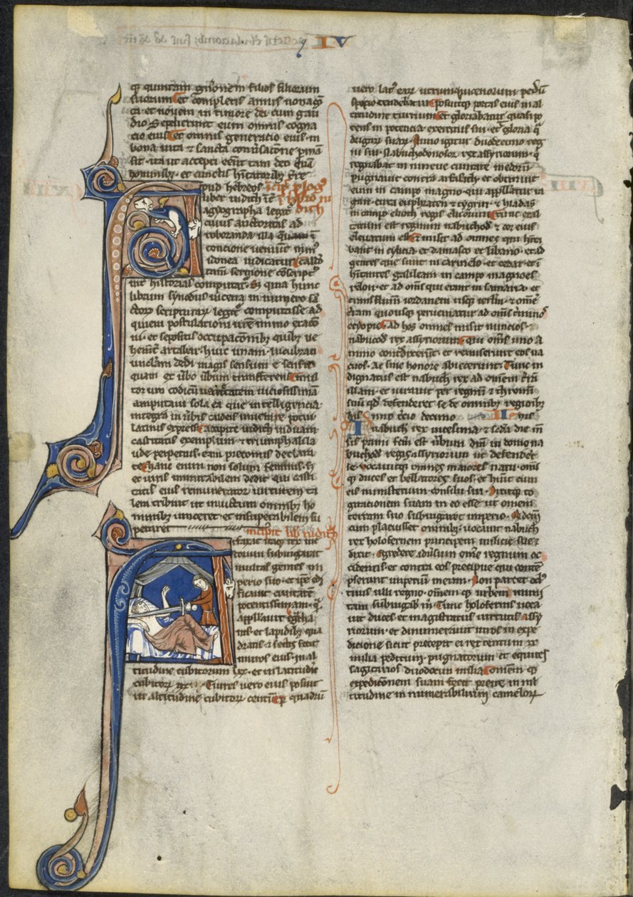 List z latinské Bible: Iniciála A a Iniciála A: Judith Beheading Holofernes, c. 1230-1240. od Leber Group