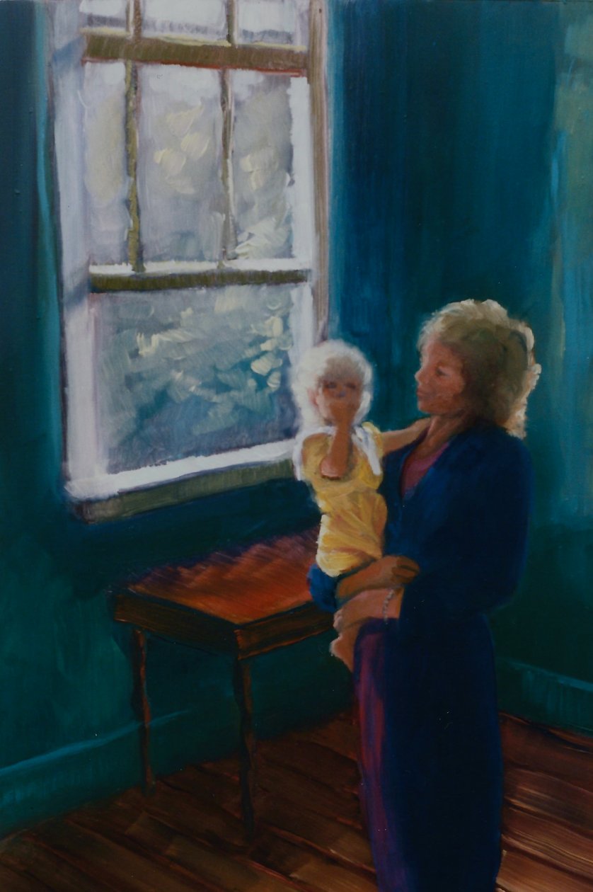 Lily a Mira, 1997 olej na papíře od Lee Campbell