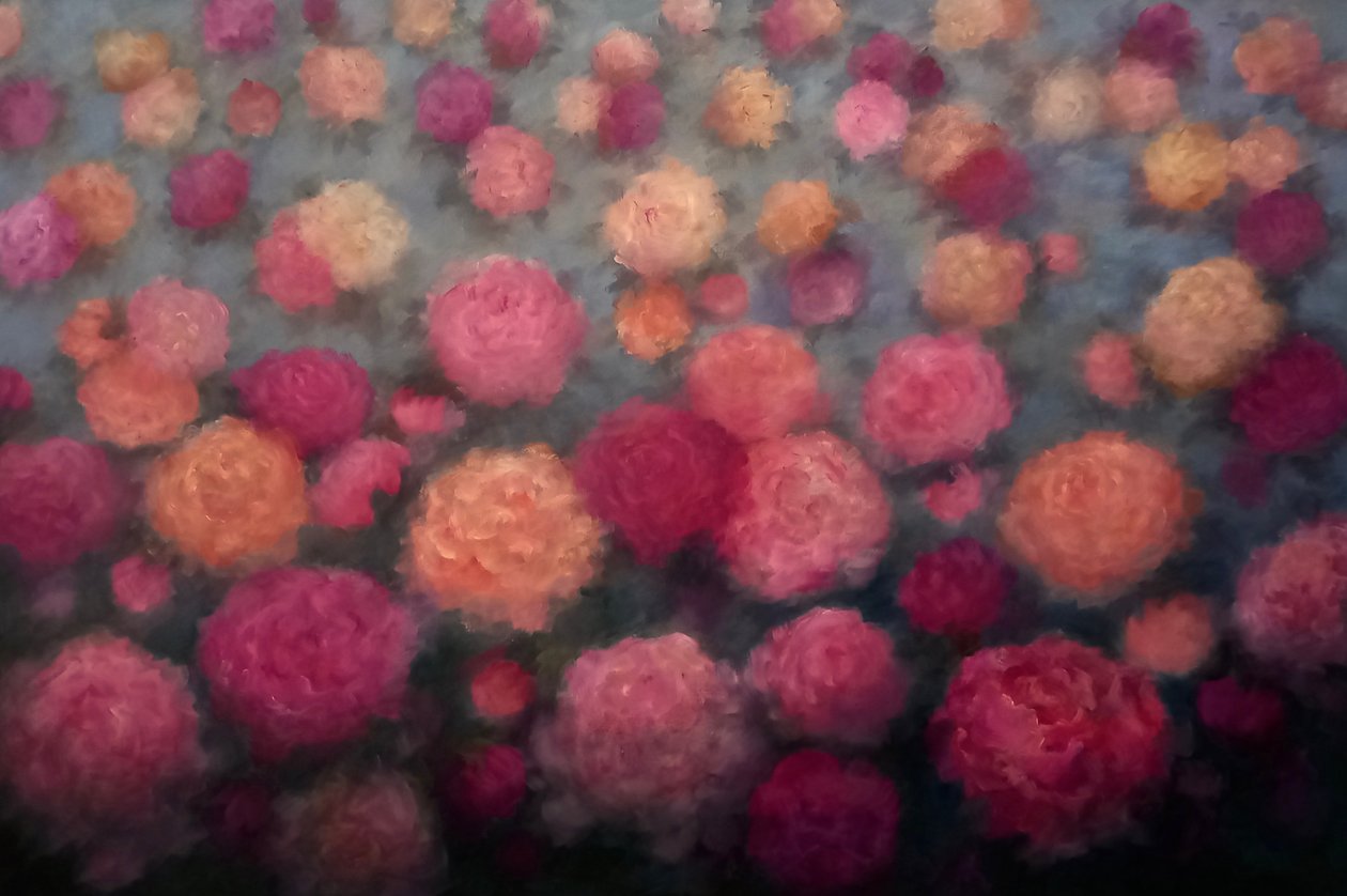 Pivoňka Penché, 2025 (olej na plátně) od Lee Campbell