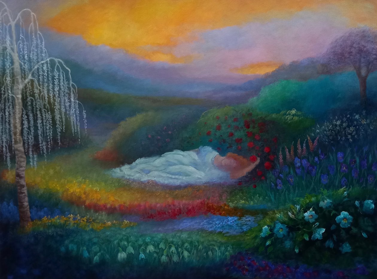 Persefonina zahrada II, 2025 (olej na plátně) od Lee Campbell