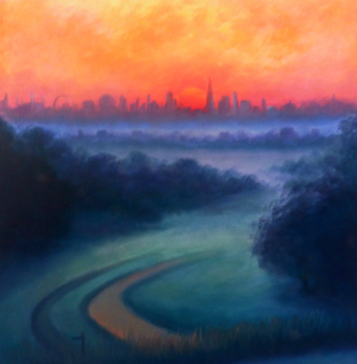 Summer Dawn Richmond Park; 2023 (öljy kankaalle) od Lee Campbell