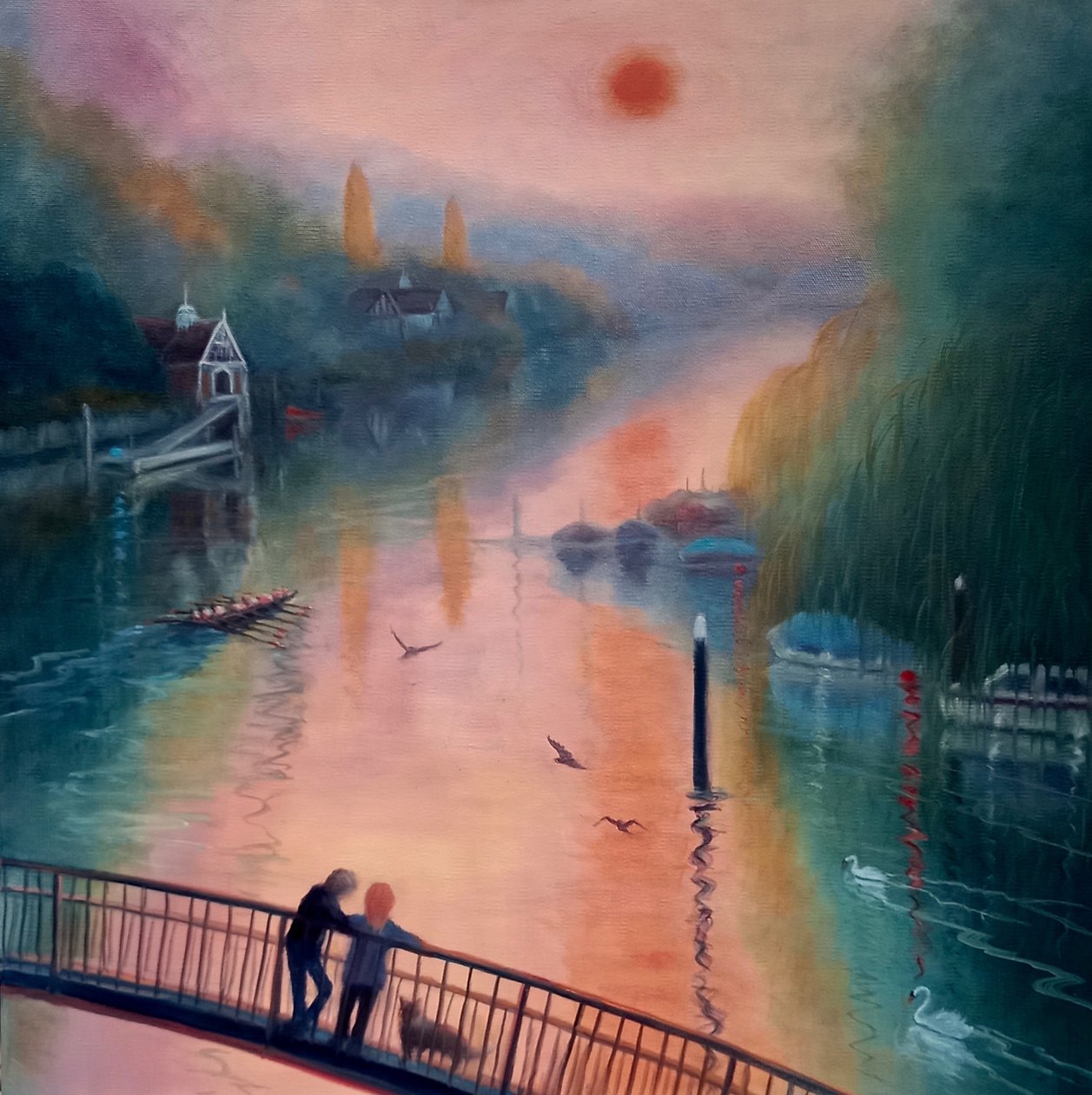 Letní ráno, Eel Pie Island, Twickenham, 2021 od Lee Campbell