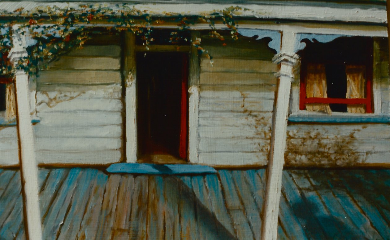 Verandah NZ 2002 (olej na panelu) Slunná veranda od Lee Campbell
