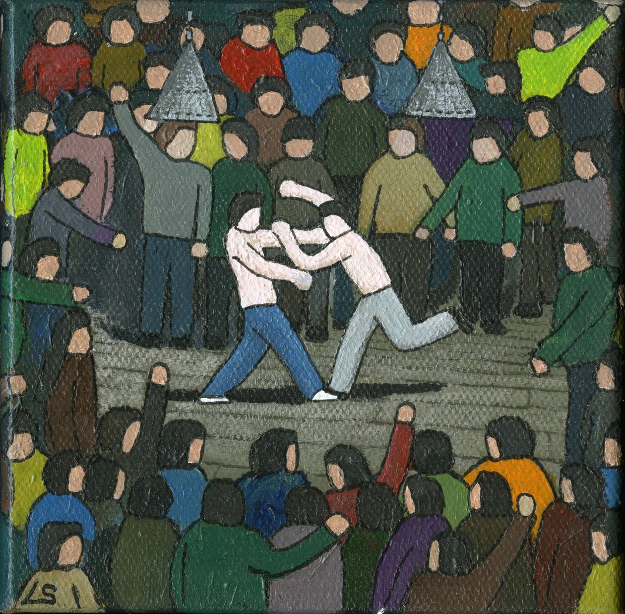 The Fight, 2015 (akryl a inkoust na plátně) od Lee Sellers