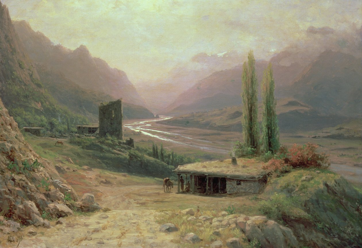 Kavkazský kaňon, 1893 od Lef Feliksovich Lagorio