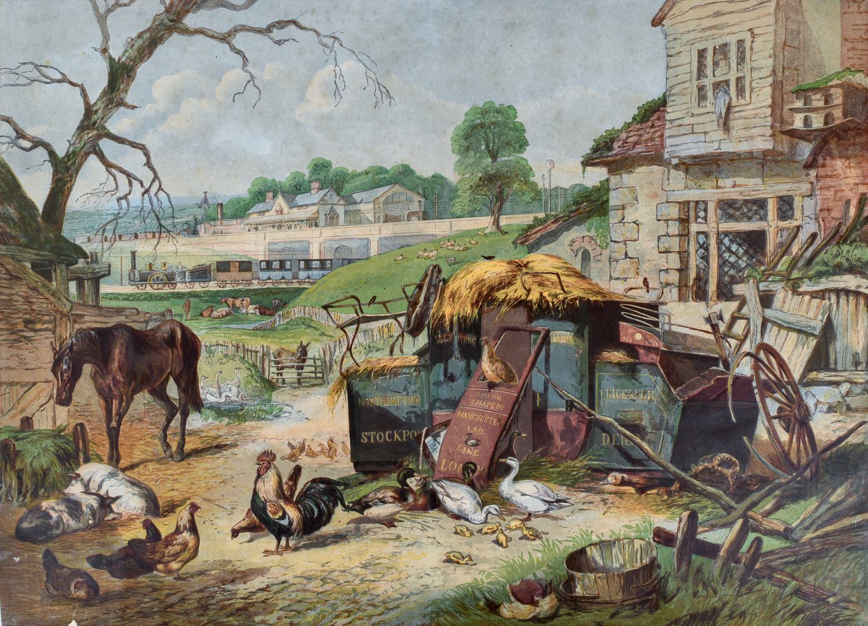 Minulost a přítomnost, asi 1860 (dřevoryt na papíře) od Leighton Bros