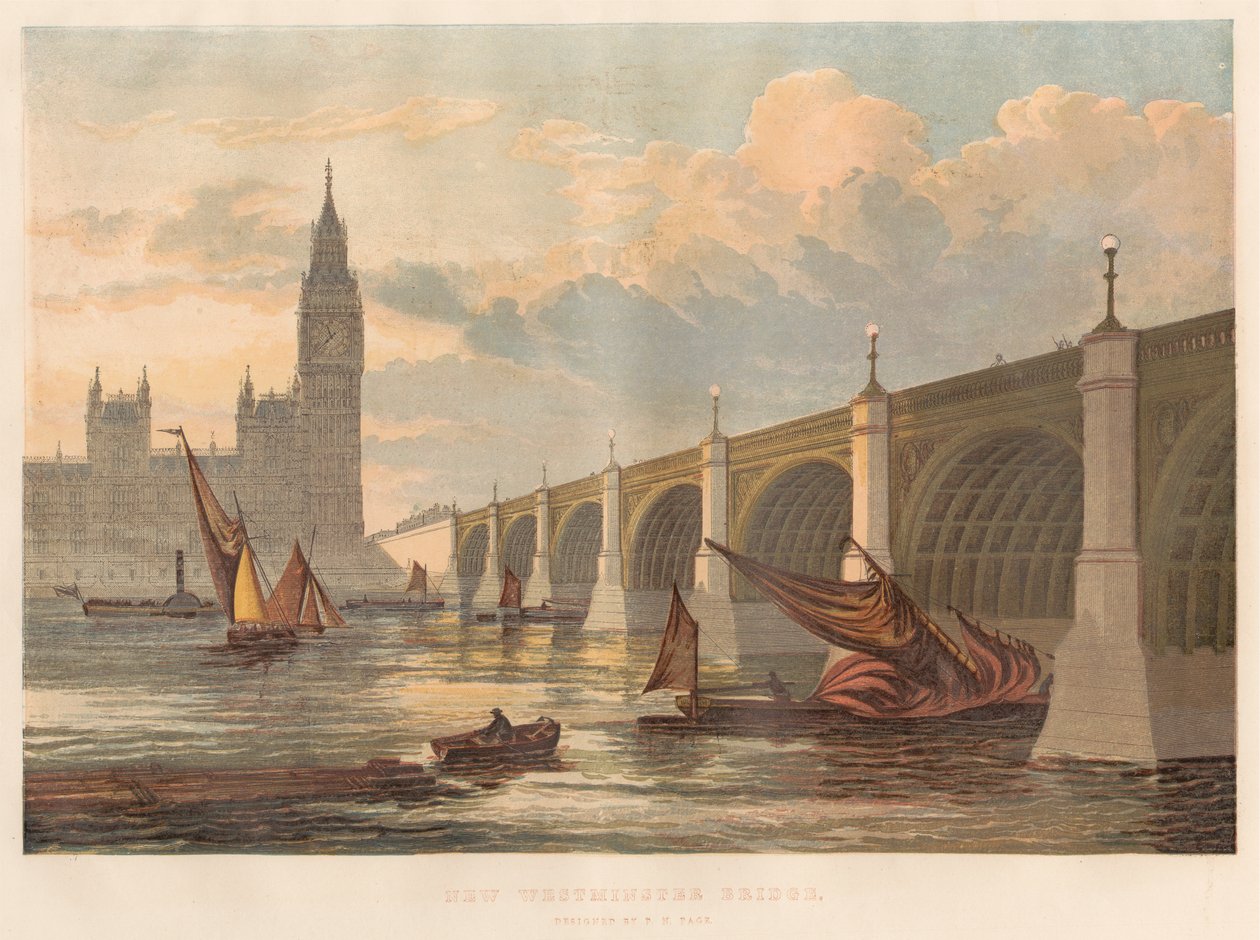 Nový Westminsterský most, navržený P. N. Page od Leighton Brothers