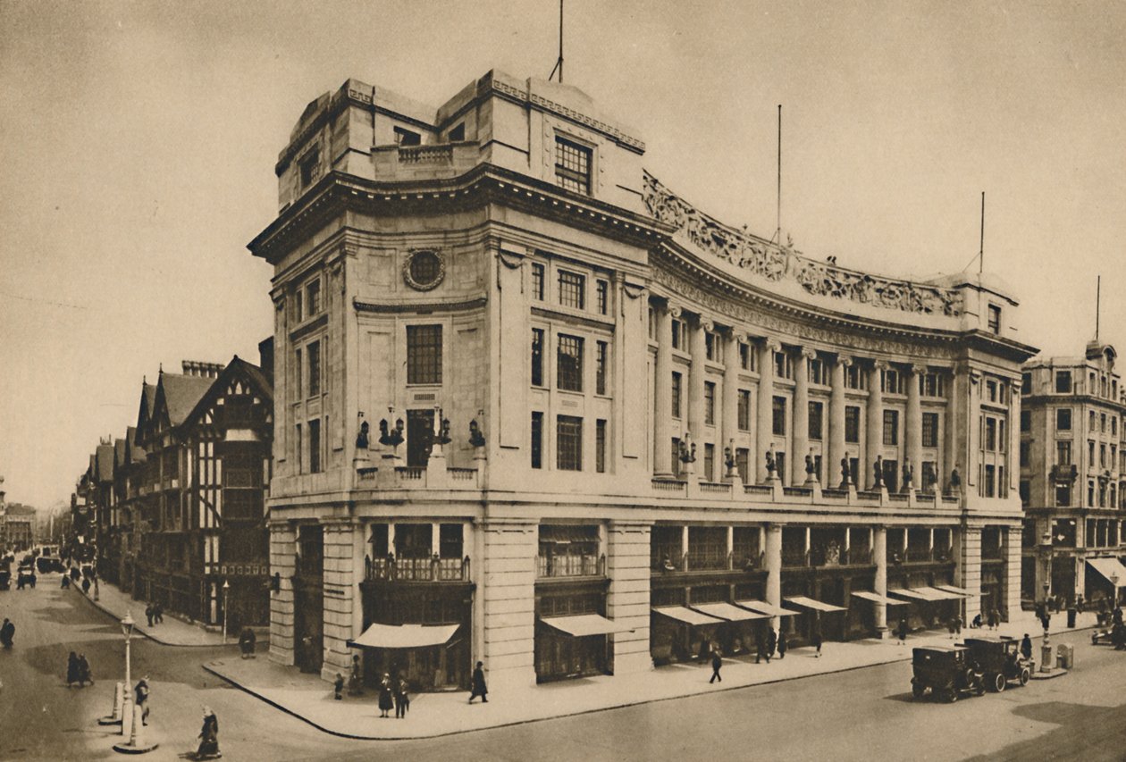 East India House, Libertys Individualized Frontage na New Regent Street, c1935. od Lemere