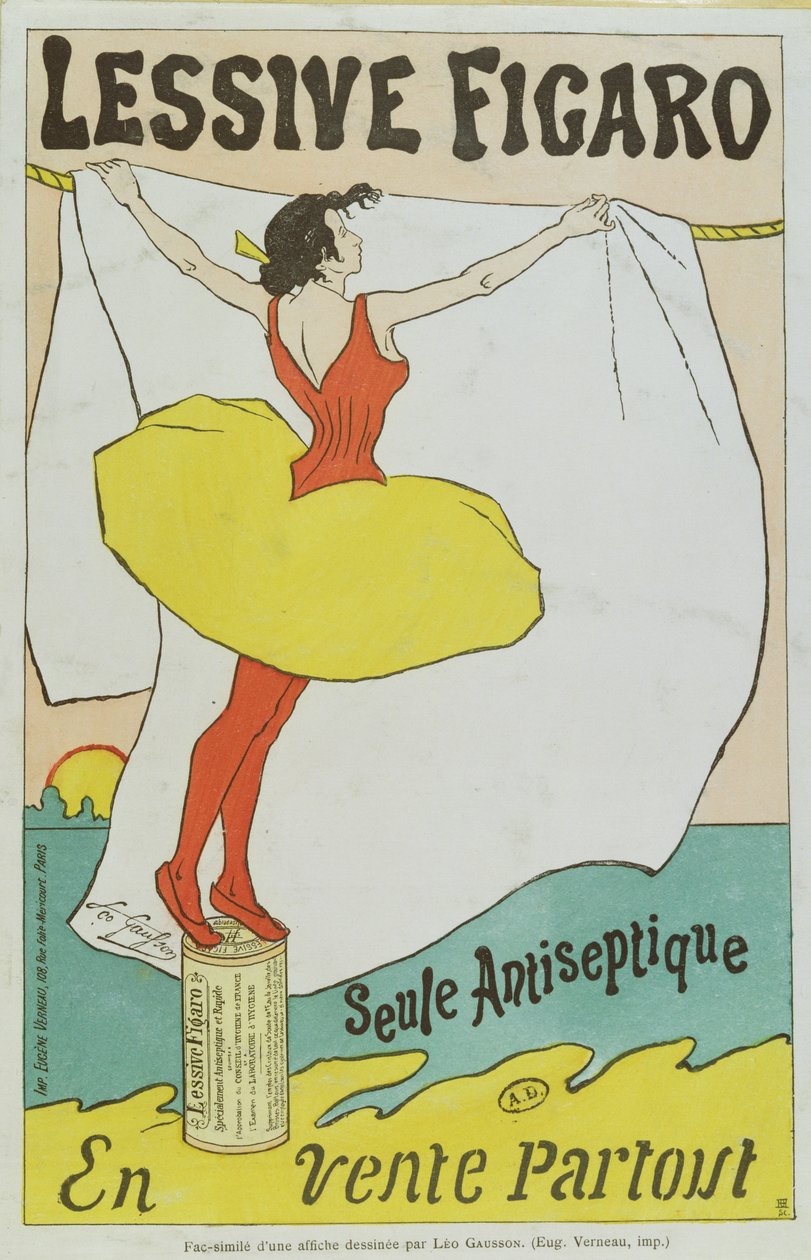 Reprodukce reklamního plakátu "Lessive Figaro - The Only Antiseptic", konec 19. století od Leo Gausson