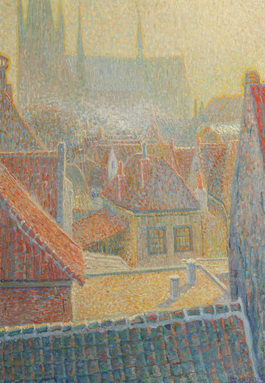 pohled směrem ke kostelu ve Woerdenu od Leo Gestel