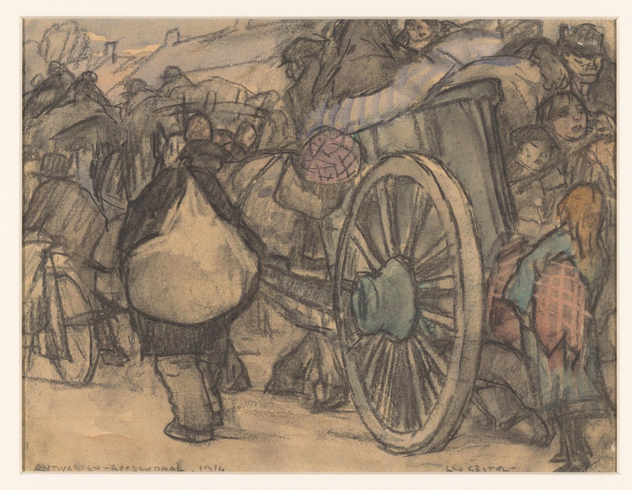 Antverpy-Roosendaal-1914 (původní název na objektu) od Leo Gestel (signed by artist)