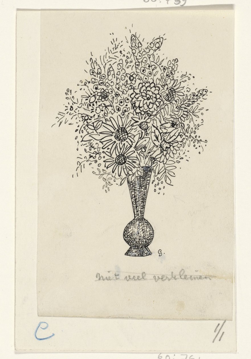 květinová váza od Leo Gestel (signed by artist)