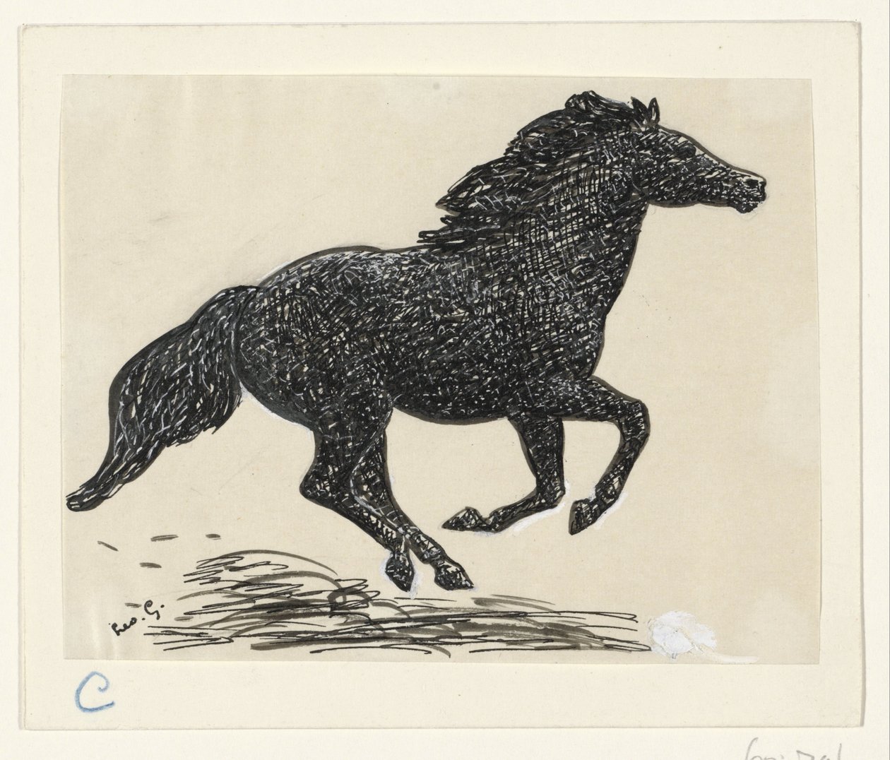 Cválající kůň od Leo Gestel (signed by artist)