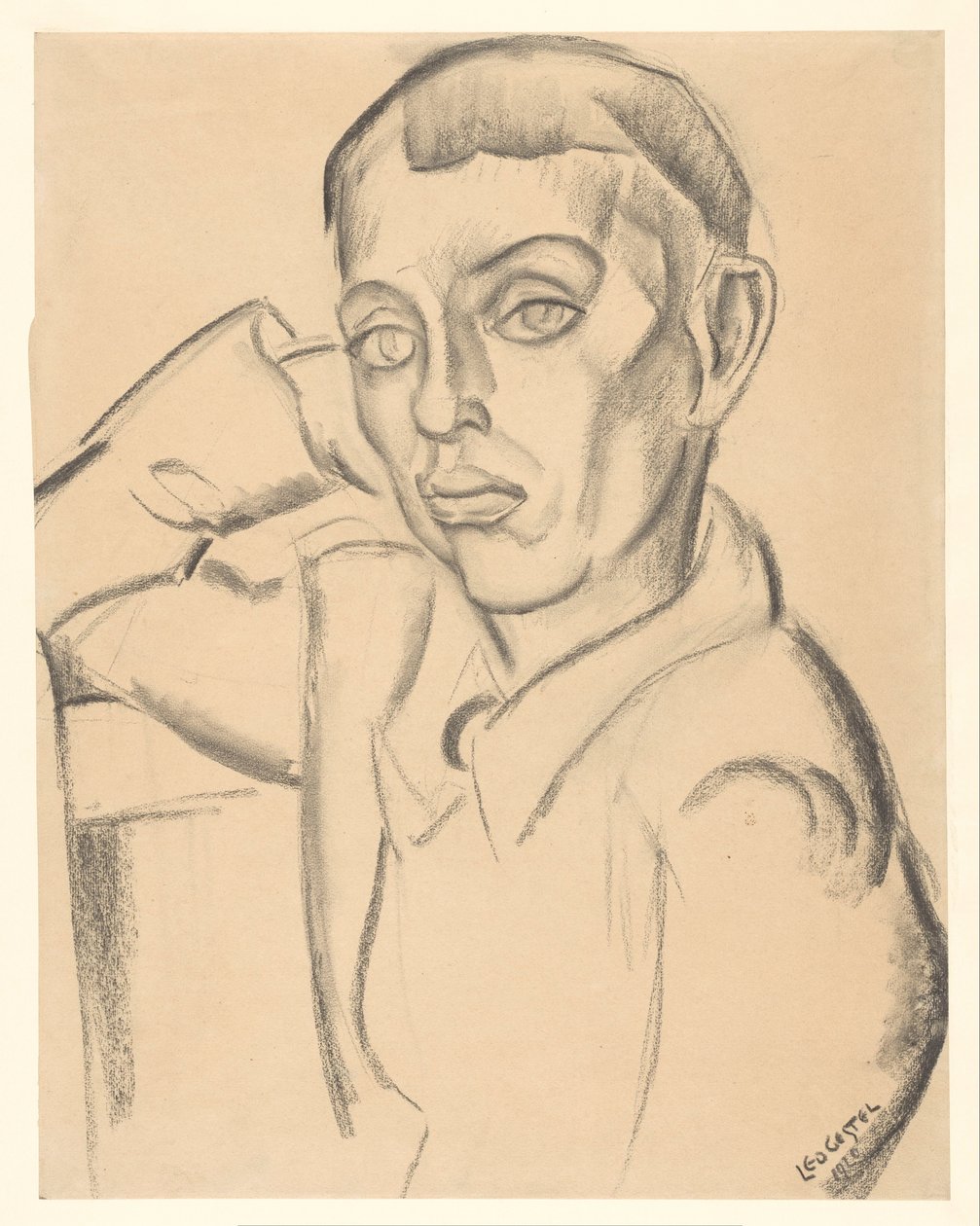 Mladý muž si položí hlavu na ruku od Leo Gestel (signed by artist)
