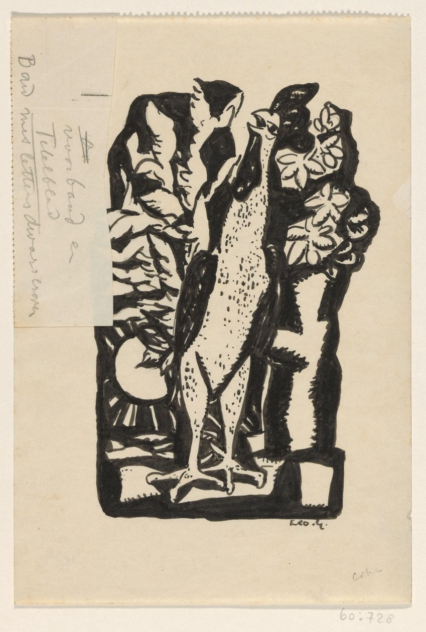 kokrhající kohout od Leo Gestel (signed by artist)