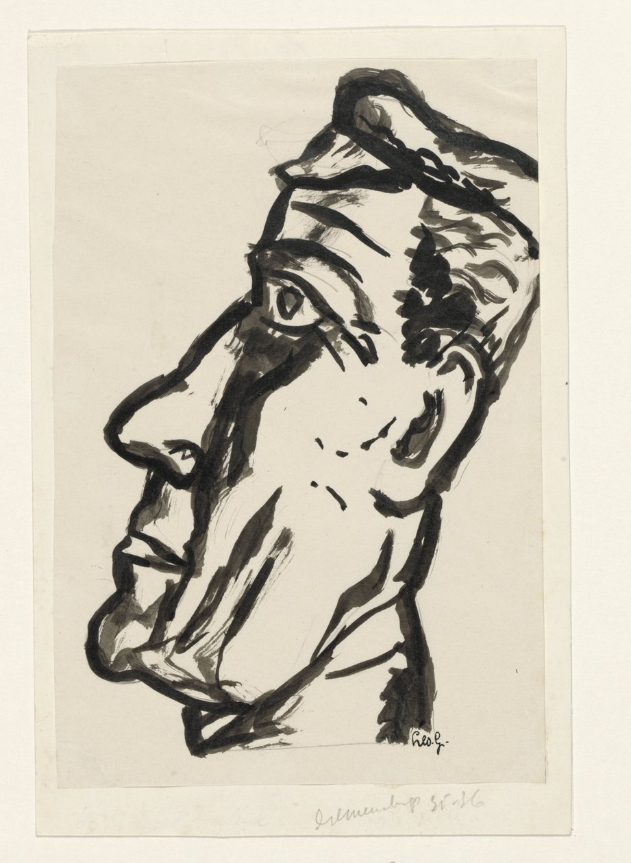 Mužská hlava od Leo Gestel (signed by artist)