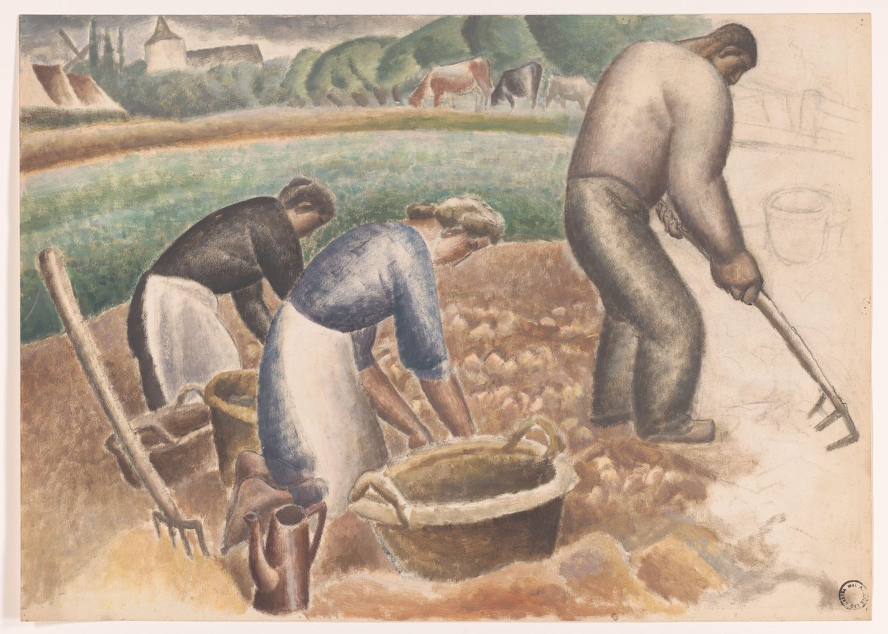 Sklízeče brambor na poli od Leo Gestel