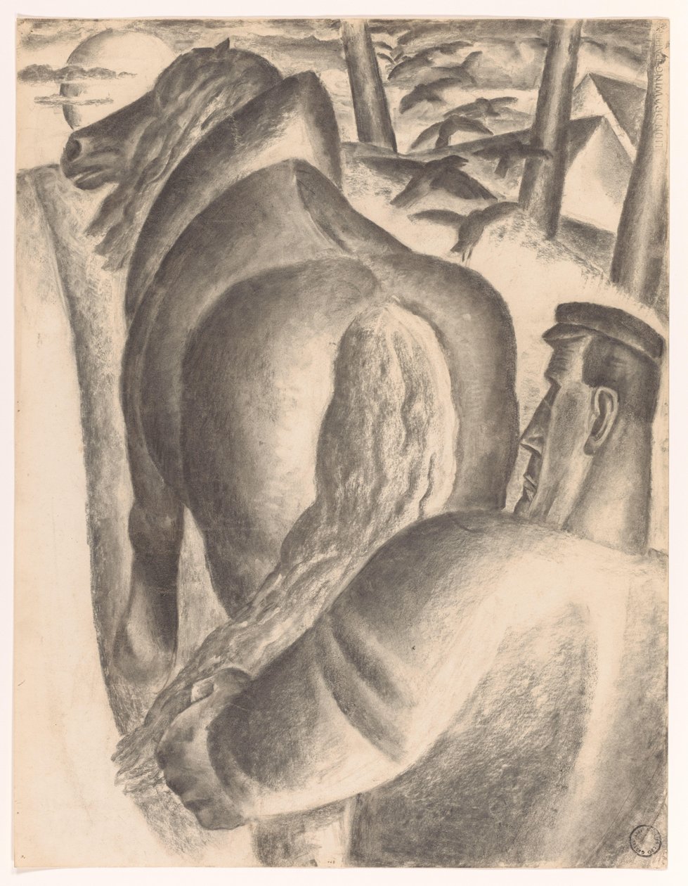 Farmář s pluhem od Leo Gestel