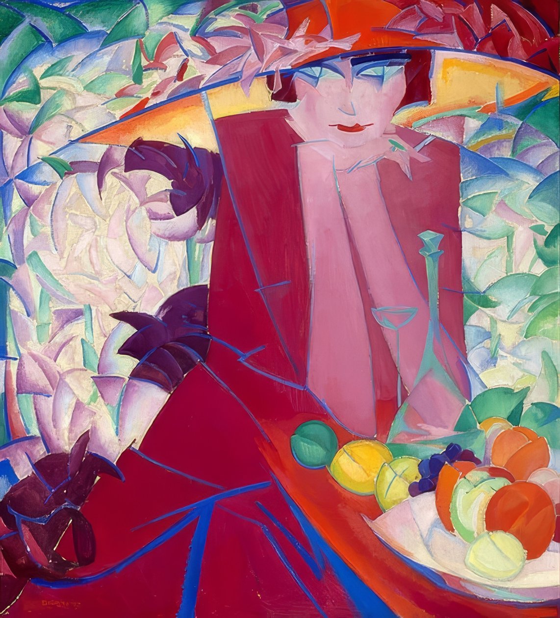 Dáma s velkým kloboukem v letním domě. 1913 od Leo Gestel