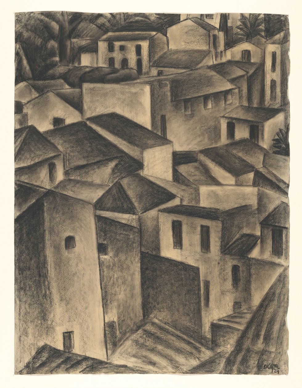 Tvář v italské vesnici od Leo Gestel