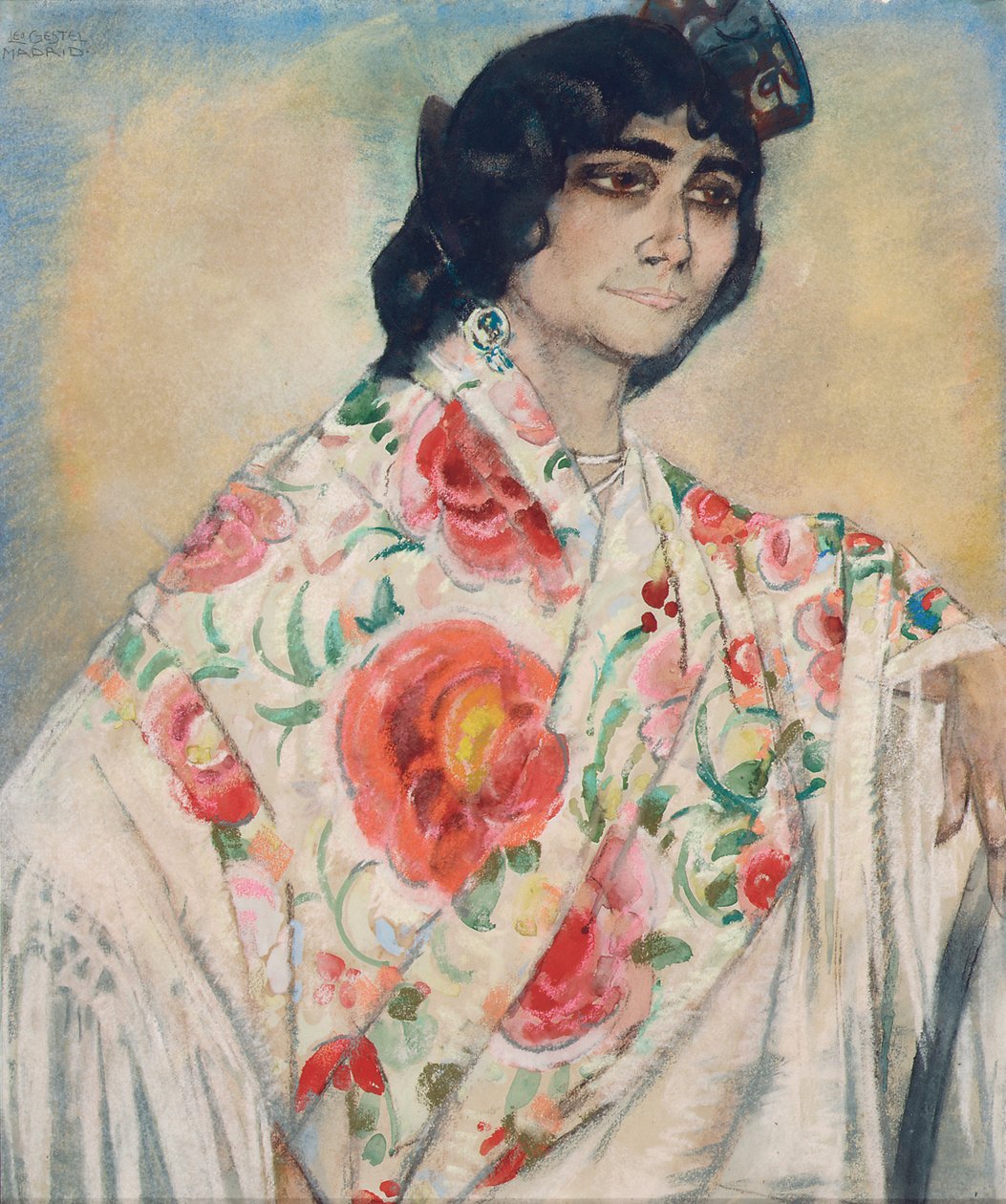 Gitana, c. 1914 (pastel a akvarel na papíře) od Leo Gestel