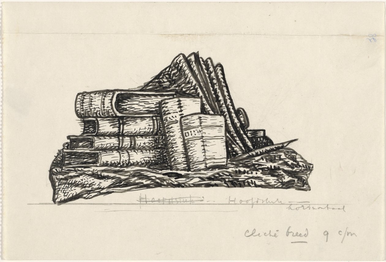Stoh knih a psací potřeby od Leo Gestel
