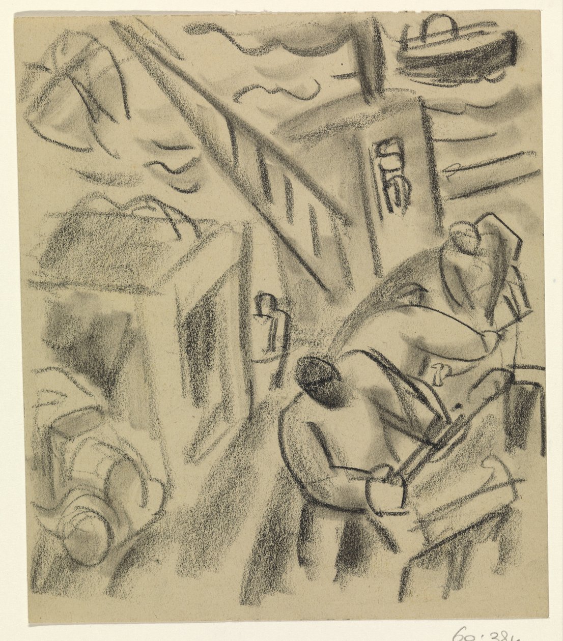 Rybář na rybářské lodi od Leo Gestel