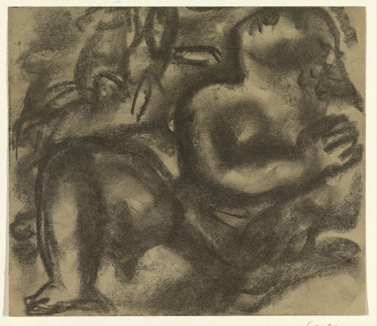 Sedící ženský akt v krajině od Leo Gestel