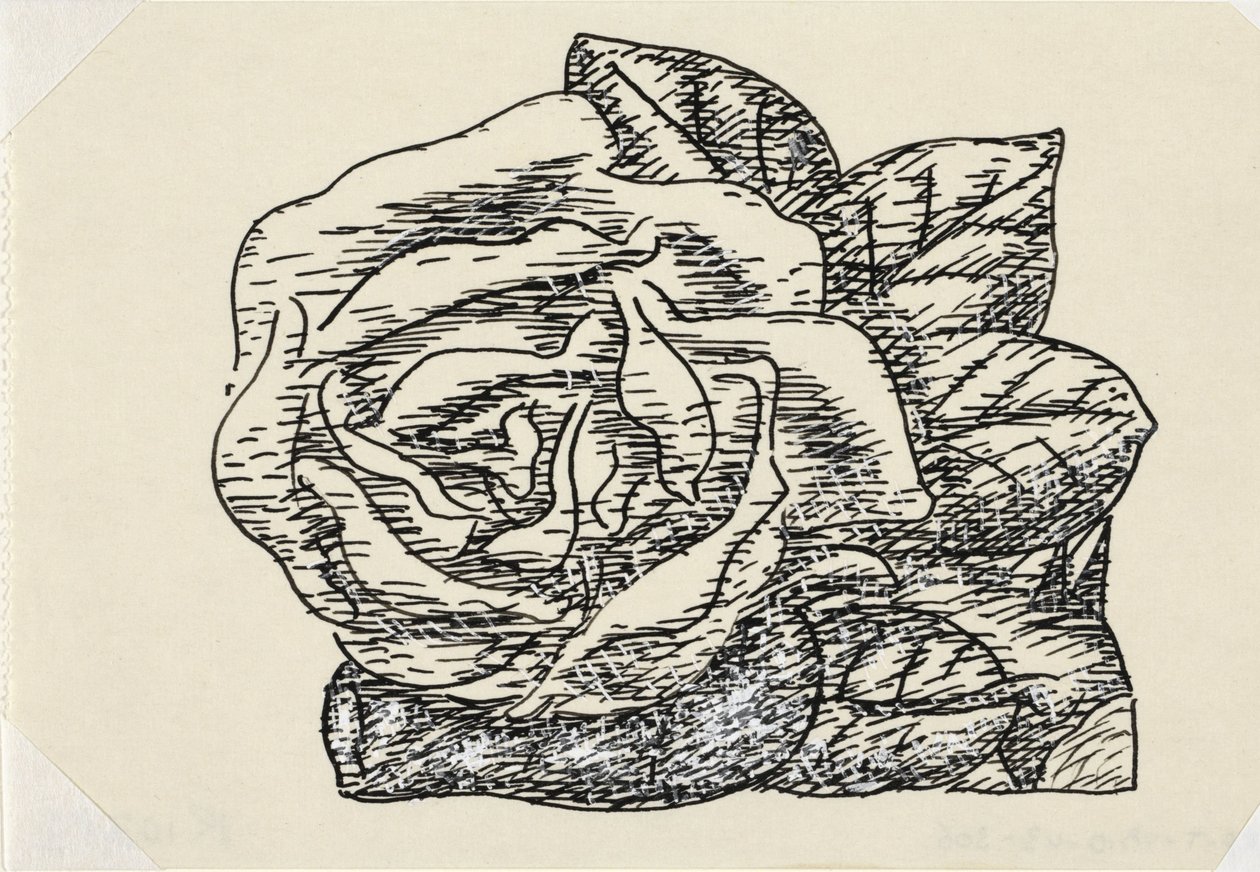 Bez názvu (růže) Vignette pro Gestelův životopis od Porf. W. van der Pluym od Leo Gestel