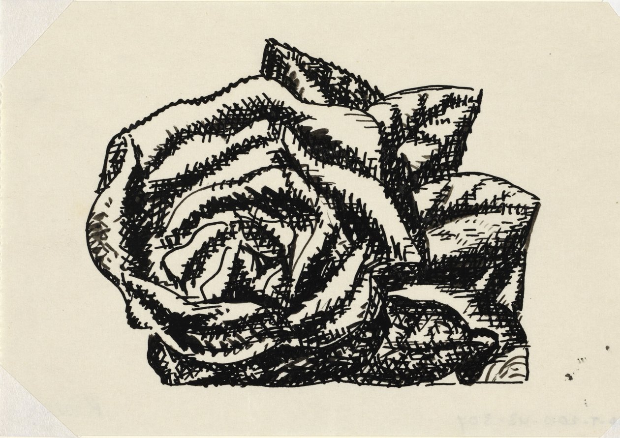Bez názvu (růže) Vignette pro Gestelův životopis od Prof. W. van der Pluym od Leo Gestel