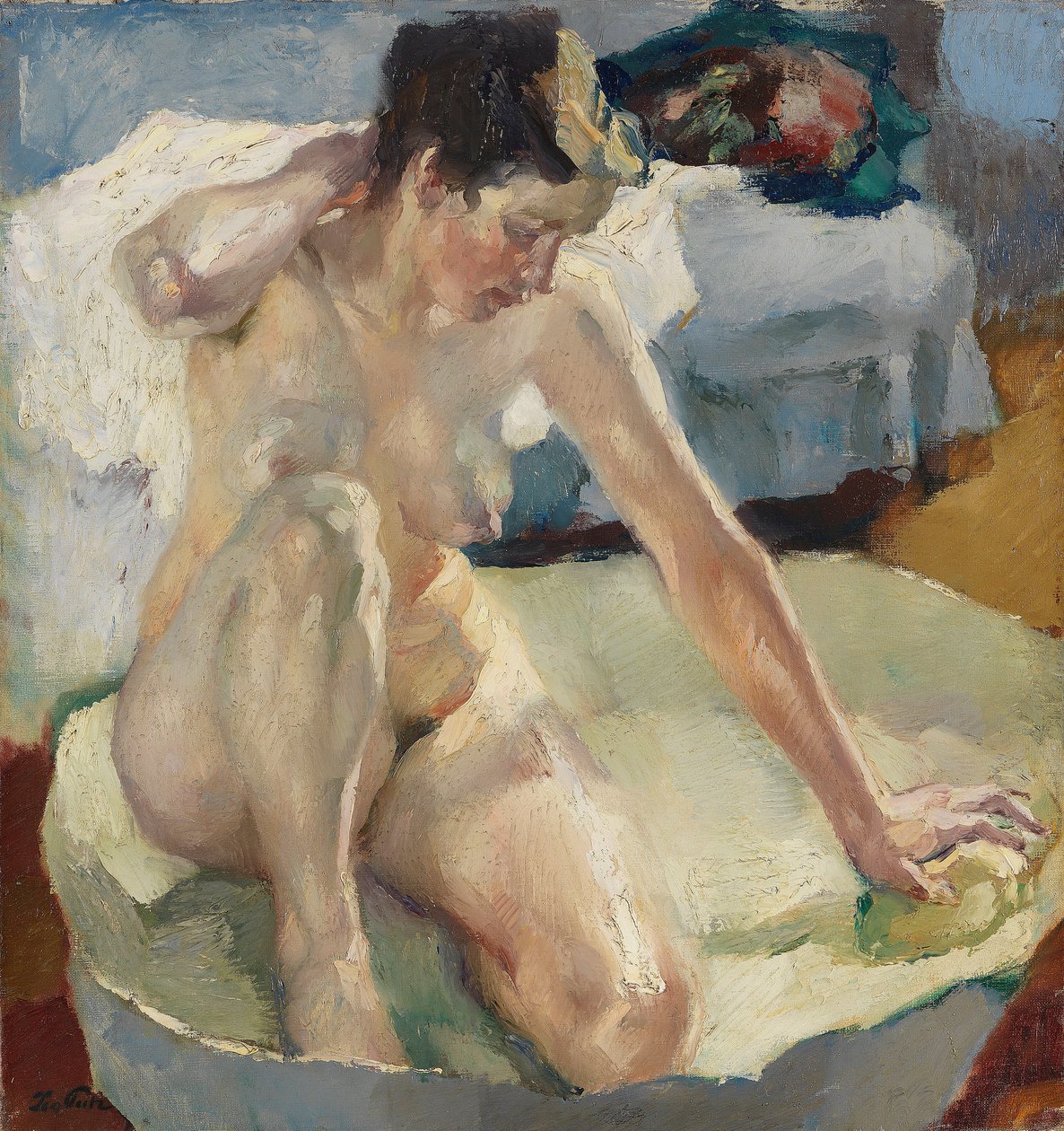 Au bain II - V koupeli II, Putz, Leo (1869-1940). Olej na plátně od Leo Putz