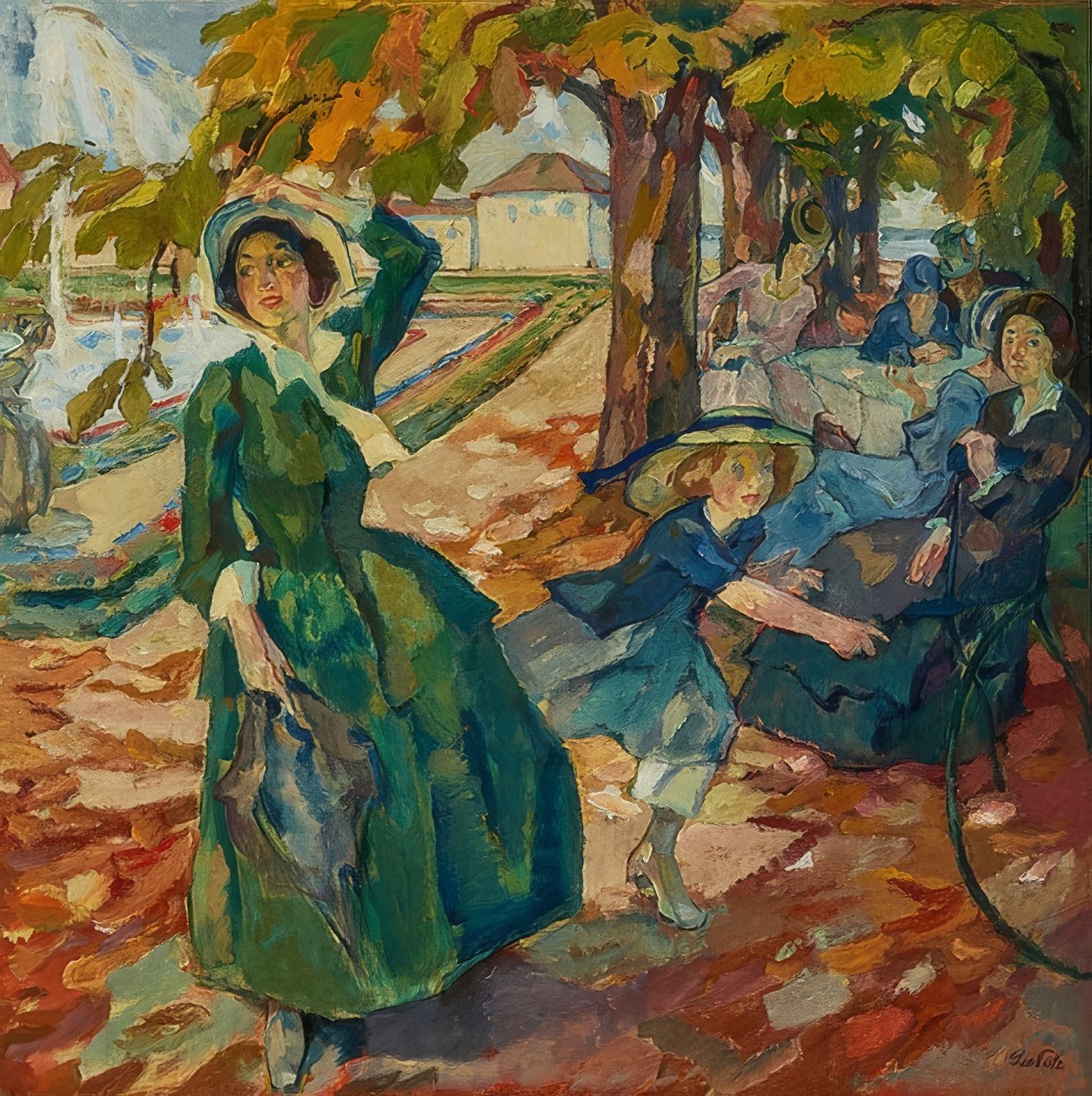 V parku Schleissheimer. Kolem roku 1906 od Leo Putz