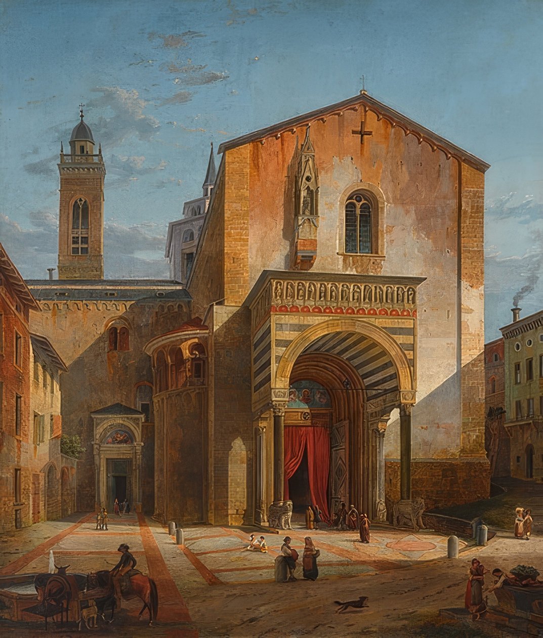 Bergamo - Pohled na jižní transept S. Maria Maggiore od Leo von Klenze