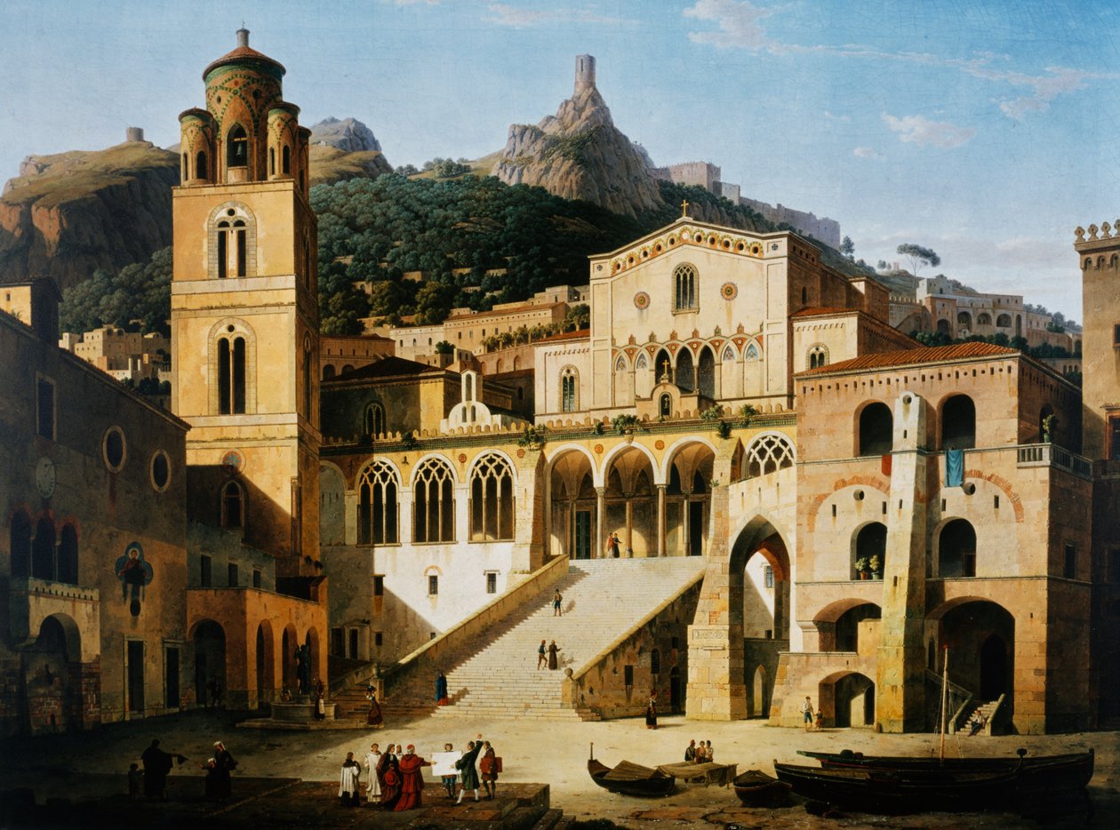 Náměstí před katedrálou v Amalfi od Leo von Klenze