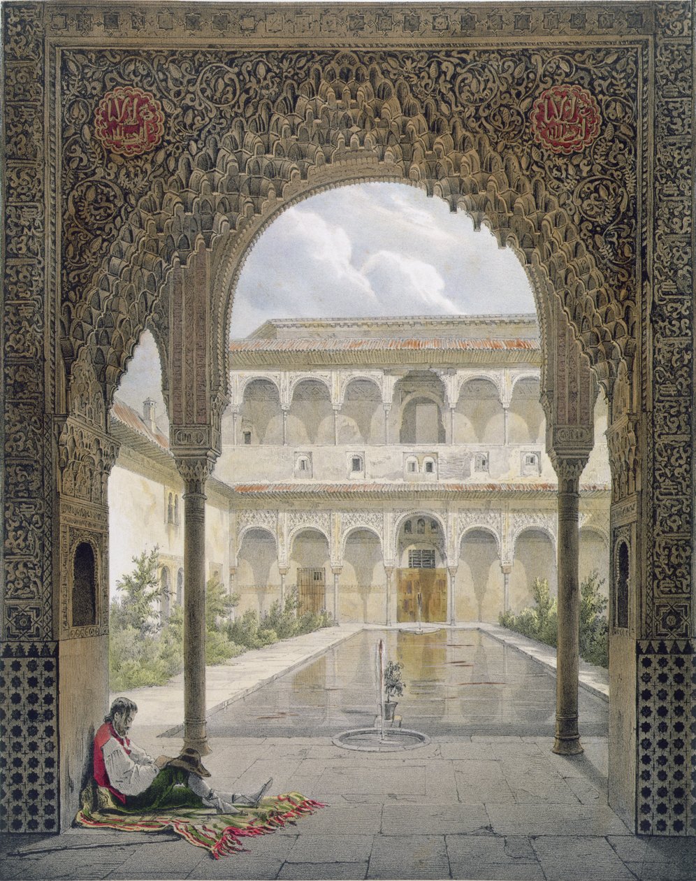 Soud Alberca v Alhambře, Granada, 1853 od Leon Auguste Asselineau