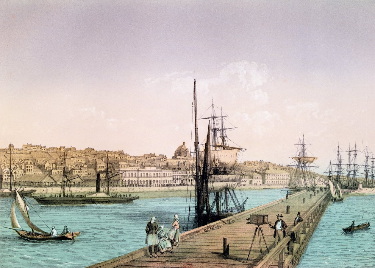 Pohled na přístav Boulogne, ze série s názvem „La France de Nos Jours“, 1856 od Leon Auguste Asselineau